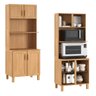 Armário de Cozinha Modular Freijó 4 Peças: Balcão, Aéreo, Paneleiro e Torre Quente Madeira Pinus - T - 7