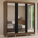 Ver imagem 1 de Guarda-Roupa Casal com Pés 3 Portas de Correr de Espelho Reno Madesa