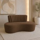 Ver imagem 1 de Sofá Orgânico Curvo Luxo Mavie 180cm Sala Linho Marrom