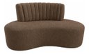 Ver imagem 2 de Sofá Orgânico Curvo Luxo Mavie 180cm Sala Linho Marrom