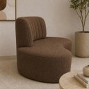 Ver imagem 5 de Sofá Orgânico Curvo Luxo Mavie 180cm Sala Linho Marrom