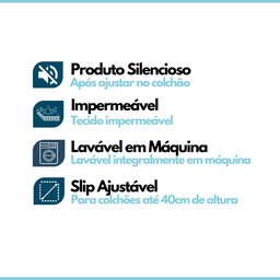 Protetor Capa de Colchão Silencioso Qualidade e Durabilidade Impermeável - Queen - 3