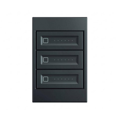 Dimmer Triplo S.Touch 0-10V 4x2 Bivolt Preto Stella Policarbonato