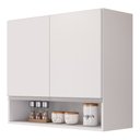Ver imagem 1 de Armário Aéreo Multiuso Lux 80cm 100%mdf 02 Portas com Nicho Integrado Branco - Desk Design