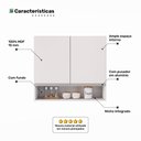 Ver imagem 5 de Armário Aéreo Multiuso Lux 80cm 100%mdf 02 Portas com Nicho Integrado Branco - Desk Design