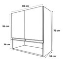 Ver imagem 4 de Armário Aéreo Multiuso Lux 80cm 100%mdf 02 Portas com Nicho Integrado Branco - Desk Design