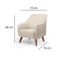 Ver imagem 3 de Poltrona Tecido Linho Pés Madeira Paloma