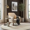 Ver imagem 5 de Poltrona Tecido Linho Pés Madeira Paloma