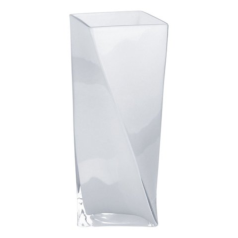 Vaso Decorativo Enfeite Casa Vidro 28x11x11cm Branco