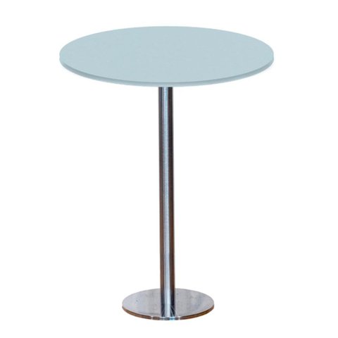 Mesa Pisa Beta Bistrô Fratini 107,50cm (a) Disco Redondo Inox Tampo Mdp Redondo Cinza 80cm (l)