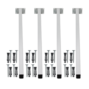 Suporte Mão Francesa 4 Un 50cm Branco Grapa de Parafusar Parede Granito Pia Banheiro Fixar Mármore