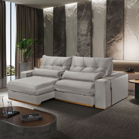 Sofá Retrátil e Reclinável 230 Cm Braço 25 Cm Lake Meu Sofá Online
