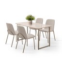 Ver imagem 2 de Conjunto para Sala de Jantar com 4 Cadeiras Dora Bege/Champagne/Off White