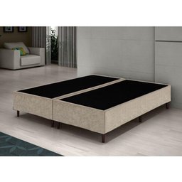 Base Box King Bipartido Santo Box Suede Bege 40x192x203 - 2