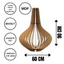 Ver imagem 3 de Abajur Grande de Chão BOITUVA MDF Luminária -:MDF CRU/90x60cm