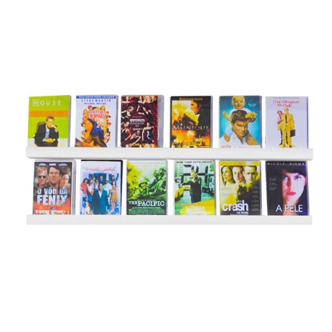 2 Prateleira para CDs DVDs coleção MDF 2 peças 90x5