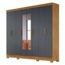 Ver imagem 2 de Guarda Roupa Diplomata 236cm 8 Portas Freijo Cinza com Espelho Moval