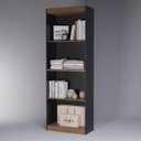 Ver imagem 3 de Armário Multiuso Livreiro Flex Estante ou Balcão C/ Prateleiras - Preto com Nature
