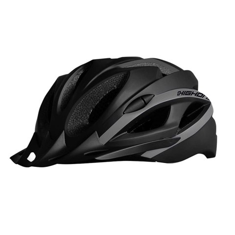 Capacete Ciclismo Mtb com Sinalizador Regulagem Win High One Preto Cinza - P (51-54cm)