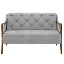 Ver imagem 6 de Kit Namoradeira 135cm e 2 Poltronas Decorativas Capitonê Lapa M22 Veludo Cinza - Mpozenato
