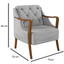 Ver imagem 3 de Kit Namoradeira 135cm e 2 Poltronas Decorativas Capitonê Lapa M22 Veludo Cinza - Mpozenato