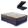 Base Box Baú Bipartido King 193x203 Suede Preto com Colchão Relax Adorabile Molas Ensacadas - 1