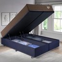 Ver imagem 3 de Base Box Baú Bipartido King 193x203 Suede Preto com Colchão Relax Adorabile Molas Ensacadas