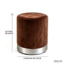 Ver imagem 2 de Kit de Puff com Rodapé Prata Marrom Veludo - Let Móveis
