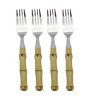 Jogo 4 Garfos Sobremesa em Aço Inox Cabo estilo Bambu - Dynasty - 1