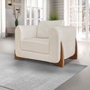 Ver imagem 6 de Kit 2 Poltronas Decorativas Pés em Madeira Buzz Linho Off White Rústico - Gran Belo