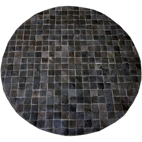 Tapete de couro redondo preto café 1,00 diâmetro sb pç 5x5cm