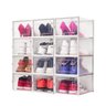 Kit 6 Caixas Sapateira Empilhável Organizadora Dobrável para Roupas Sapatos Tênis e Closet Rosa - 1