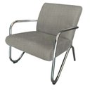 Ver imagem 5 de Kit Namoradeira + 2 Poltronas Decorativa Bela Linho Bege Braço Cromado