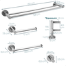 Jogo Acessorios Cromado Kit Banheiro Inox 4 Peças Papeleira Cabide Toalheiro Duplo Porta Toalha Reto - 5