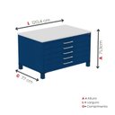 Ver imagem 3 de Mapoteca Mont 5 Gavetas 71,3cm x 120,4cm Aço Azul/Delrei