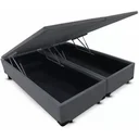 Ver imagem 2 de Cama Box Baú Queen Bipartido Blindado Sintético Cinza Com Pistão A Gás