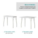Ver imagem 4 de Mesa Dobrável Tampo Branco Tubos Prata 216 Carraro