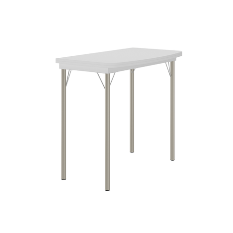 Mesa Dobrável Tampo Branco Tubos Prata 216 Carraro