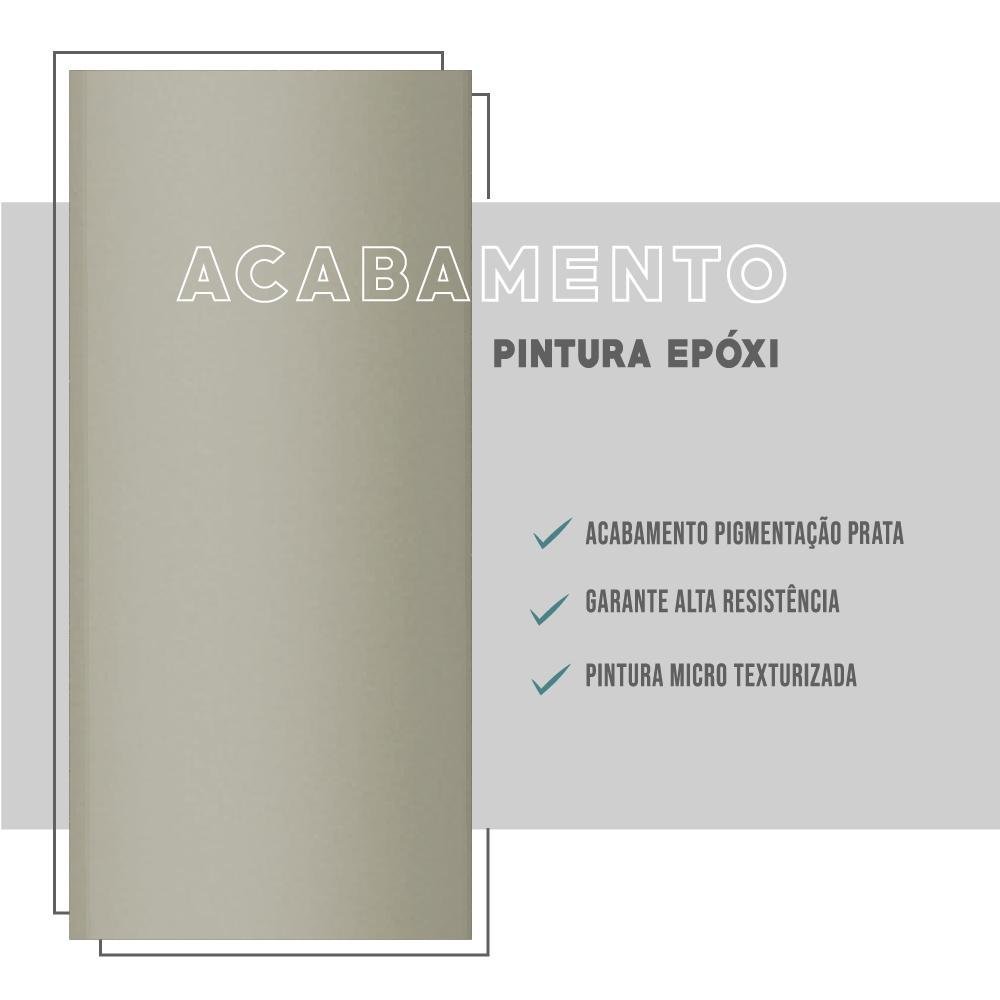 Mesa Dobrável Tampo Branco Tubos Prata 216 Carraro - 6