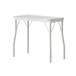 Mesa Dobrável Tampo Branco Tubos Prata 216 Carraro - 1