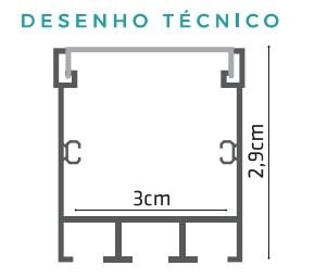 Perfil Sobrepor 30mm Gaya 9169 Perfil 30mm Sobrepor Branco - 2 Metros