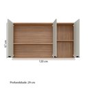 Ver imagem 2 de Armário de Cozinha Aéreo 03 Portas 120cm Firenze Amêndola Nude Prime Tx Demóbile