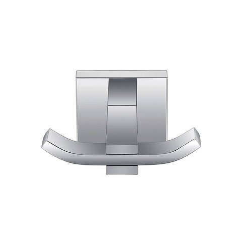 Cabide Gancho Duplo Para Banheiro - Quadrado Em Latão Cromado HB-A0120 Harmony Cabide Quadrado Croma