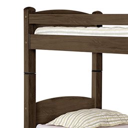 Beliche Solteiro Belga Amêndoa com Colchões D33 88x188 - PR Móveis - 2