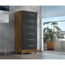 Ver imagem 1 de Comoda Elena 6 Gavetas Castanho Onix