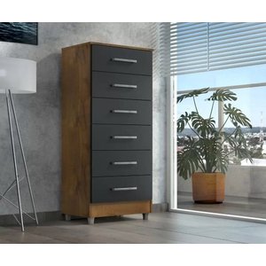 Comoda Elena 6 Gavetas Castanho Onix