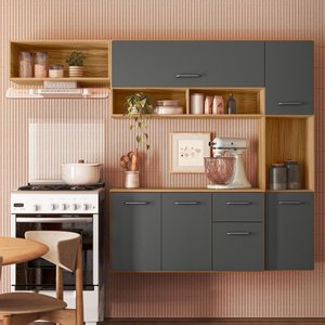 Cozinha Compacta Suspensa 6 Portas 1 Gaveta Charlote