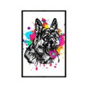 Ver imagem 2 de Quadro Decorativo - Cachorro Colorido Pintura Anm019 Tela Canvas - 80x60cm