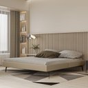 Ver imagem 1 de Base Bi Partida Slim Queen em Linho Bege sem Cabeceira Skybox