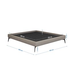 Base Bi Partida Slim Queen em Linho Bege sem Cabeceira Skybox - 4